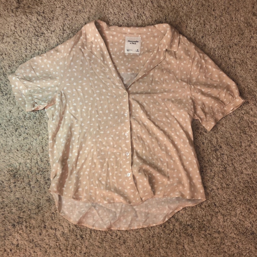 ABERCROMBIE AND FITCH BUTTON DOWN SPECKLED BLOUSE